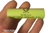 Dobíjecí baterie Grita HT-18650 (3000 mAh, 3,7 V, Li-ion) zelená - 1 ks