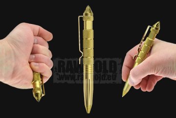 Zlaté taktické pero s karbidovým hrotem GOLD