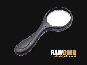 Lupa 5x zvětšení, skleněná čočka 60 mm, ergonomická rukojeť